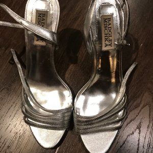 Silver Badgley Mishka Shoes for Evening Wear - Size 6